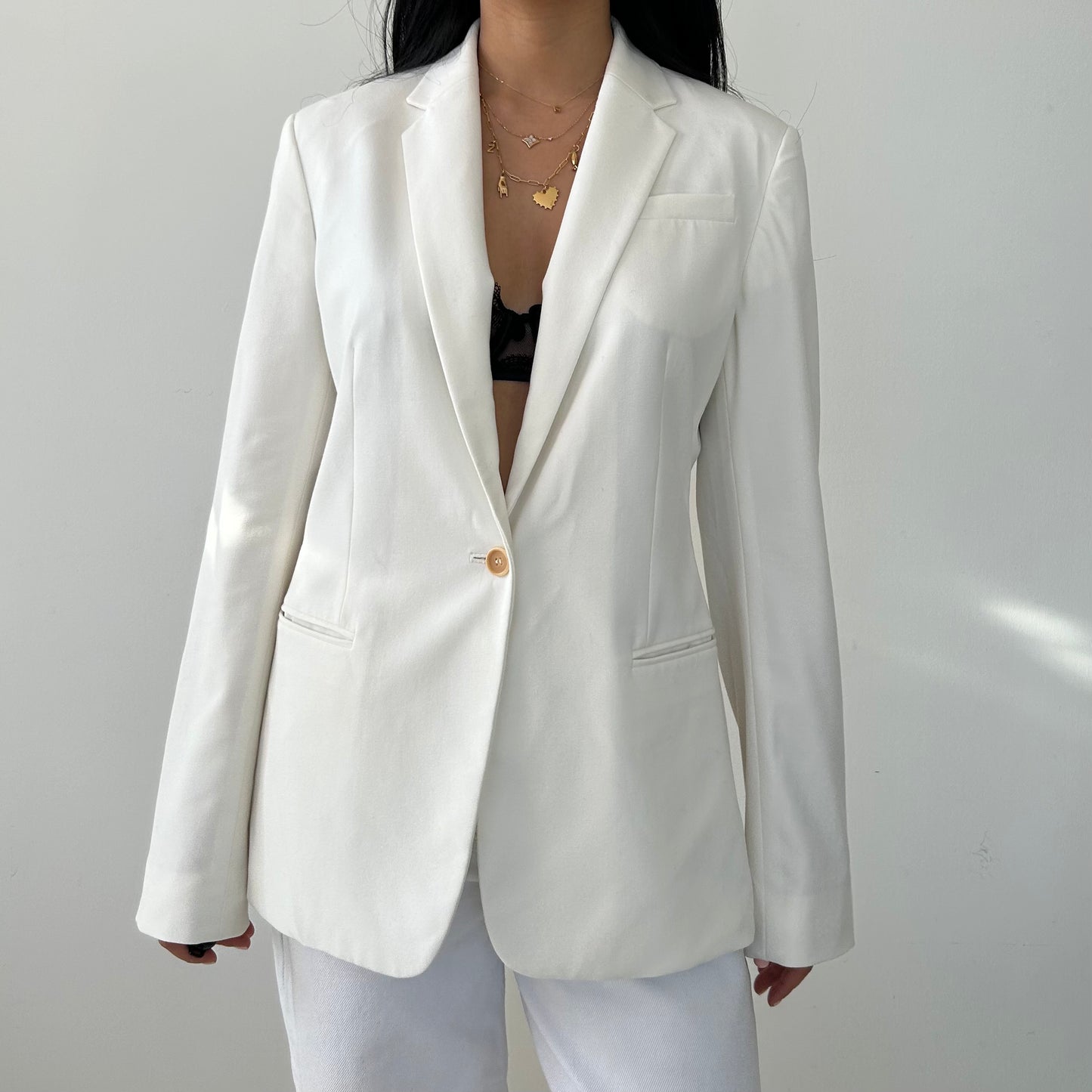 Vintage Calvin Klein RTW S/S 1991 White Blazer - Small