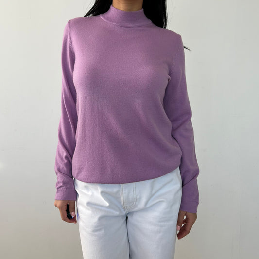 Fabiana Filippi Lilac Mock Neck Wool Knit Jumper - Medium