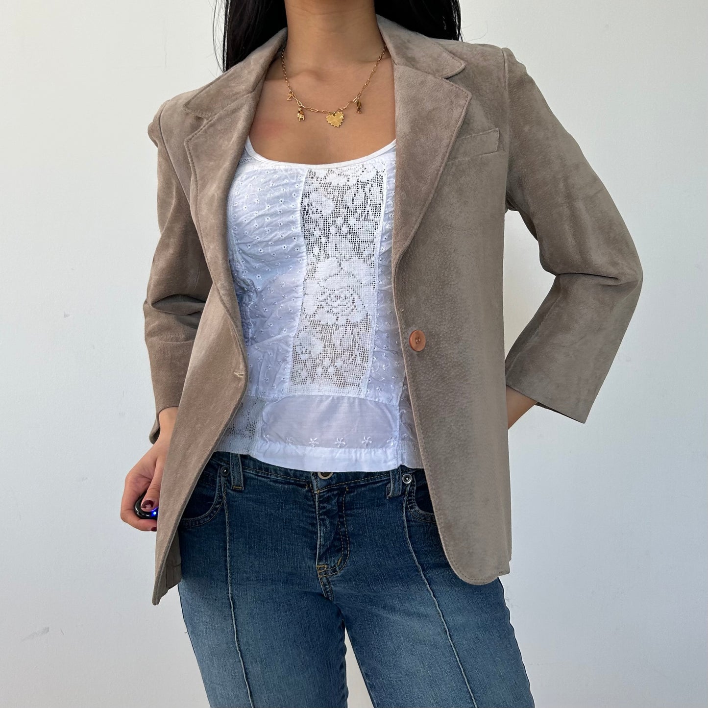 Light Brown Suede Blazer - Small