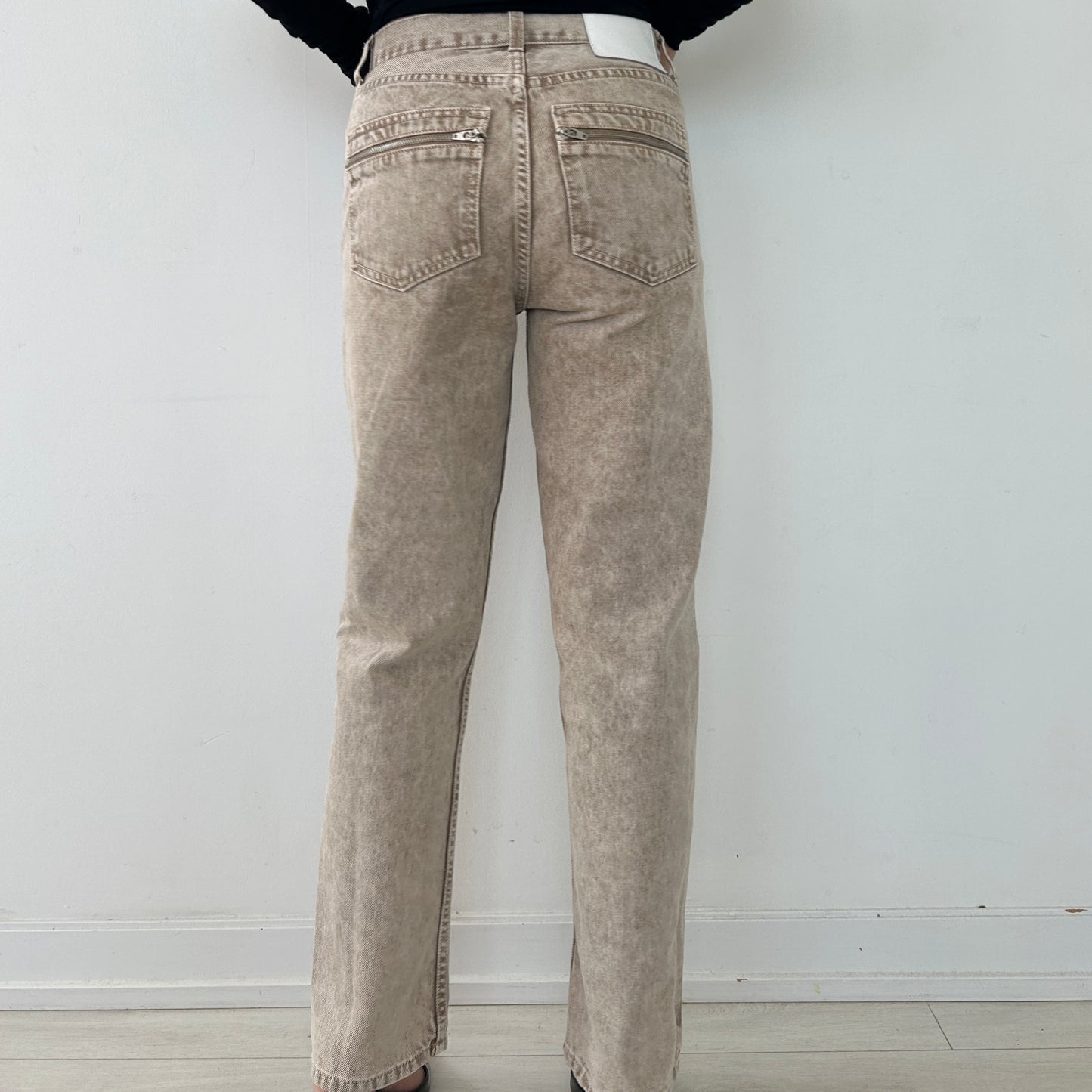 Proenza Schouler Taupe Acid-Wash Straight Leg Jeans - W26