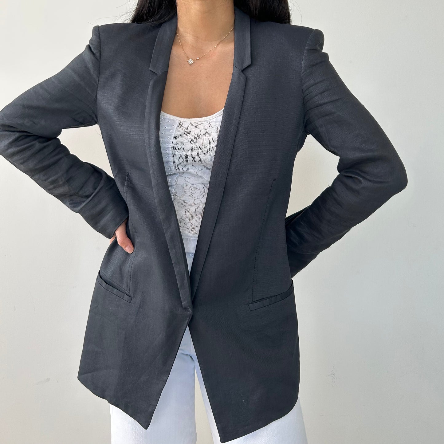 Helmut Lang Grey Linen Blazer - Medium