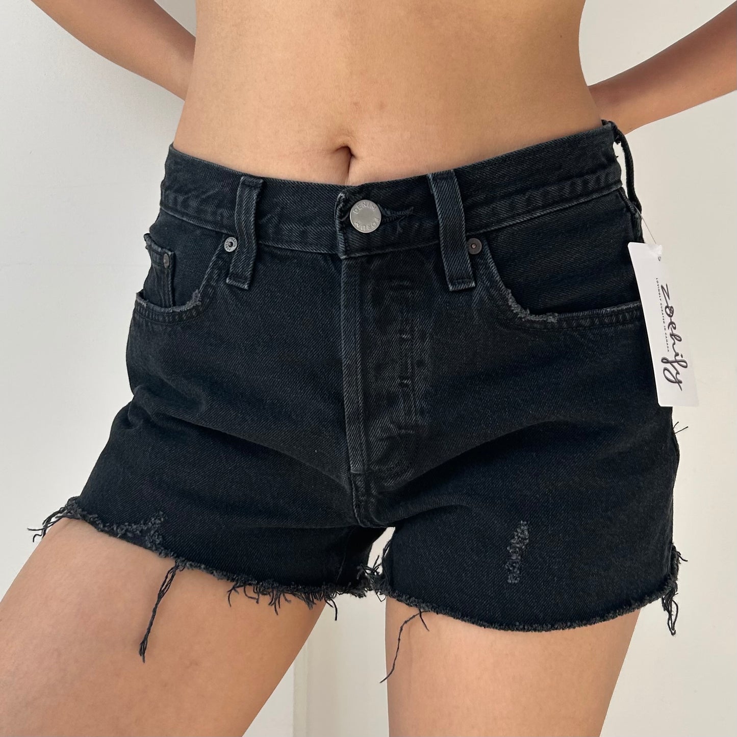 Denim Forum Black Cutoff Shorts - W24