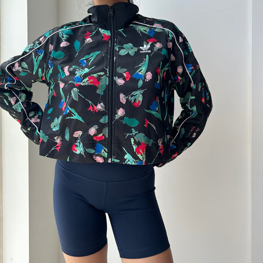 Adidas Originals Floral Cropped Track Jacket - Small
