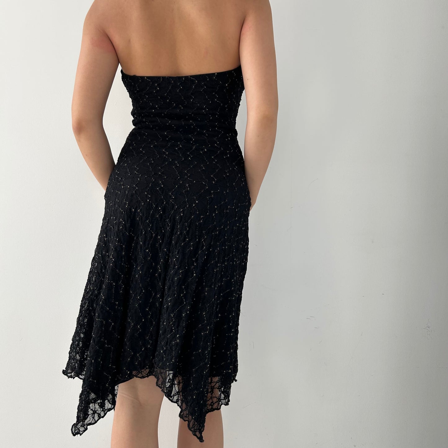 1990s Le Château Made in Canada Black Strapless Dress - Small