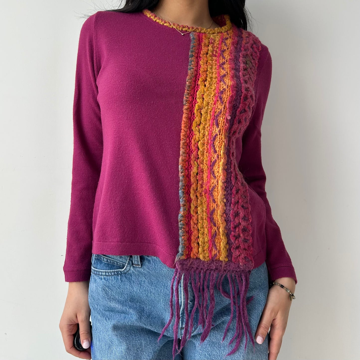 Escorpion Purple Wool Blend Textured Sweater - Medium