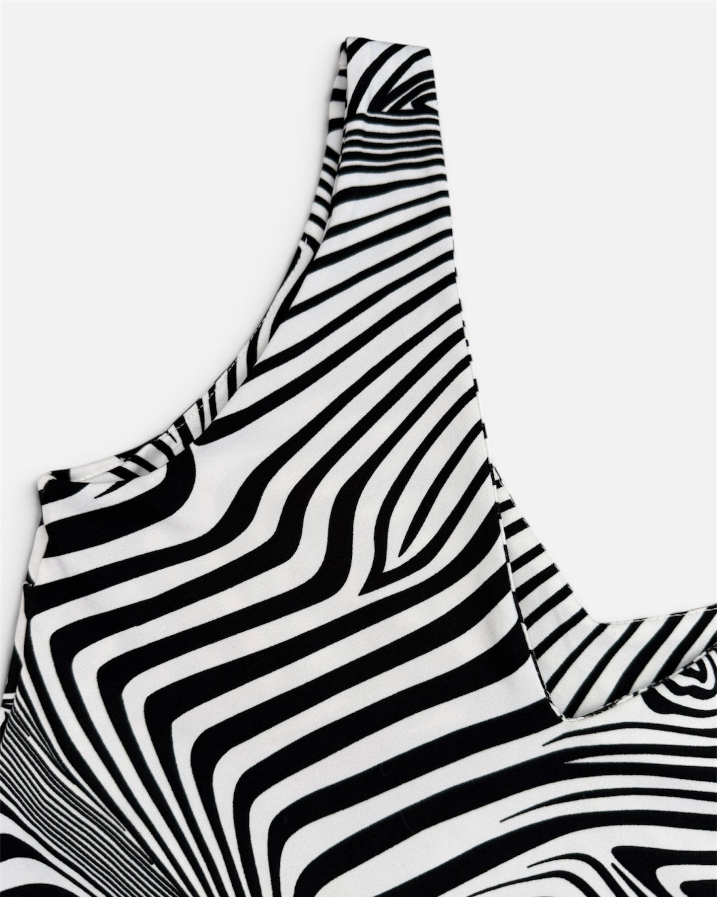 2000s Made in USA Zebra Print V-Neck Tank Top - Large