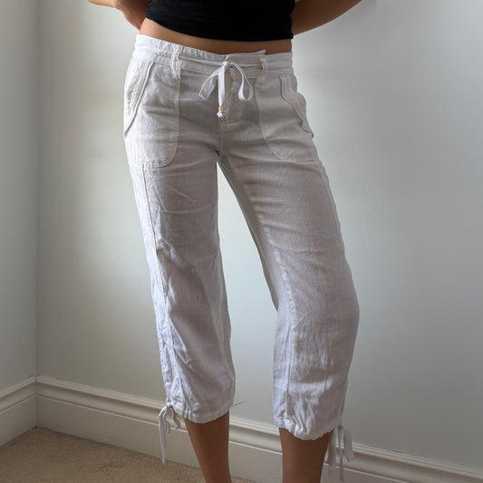 Guess White Linen Capris - W25
