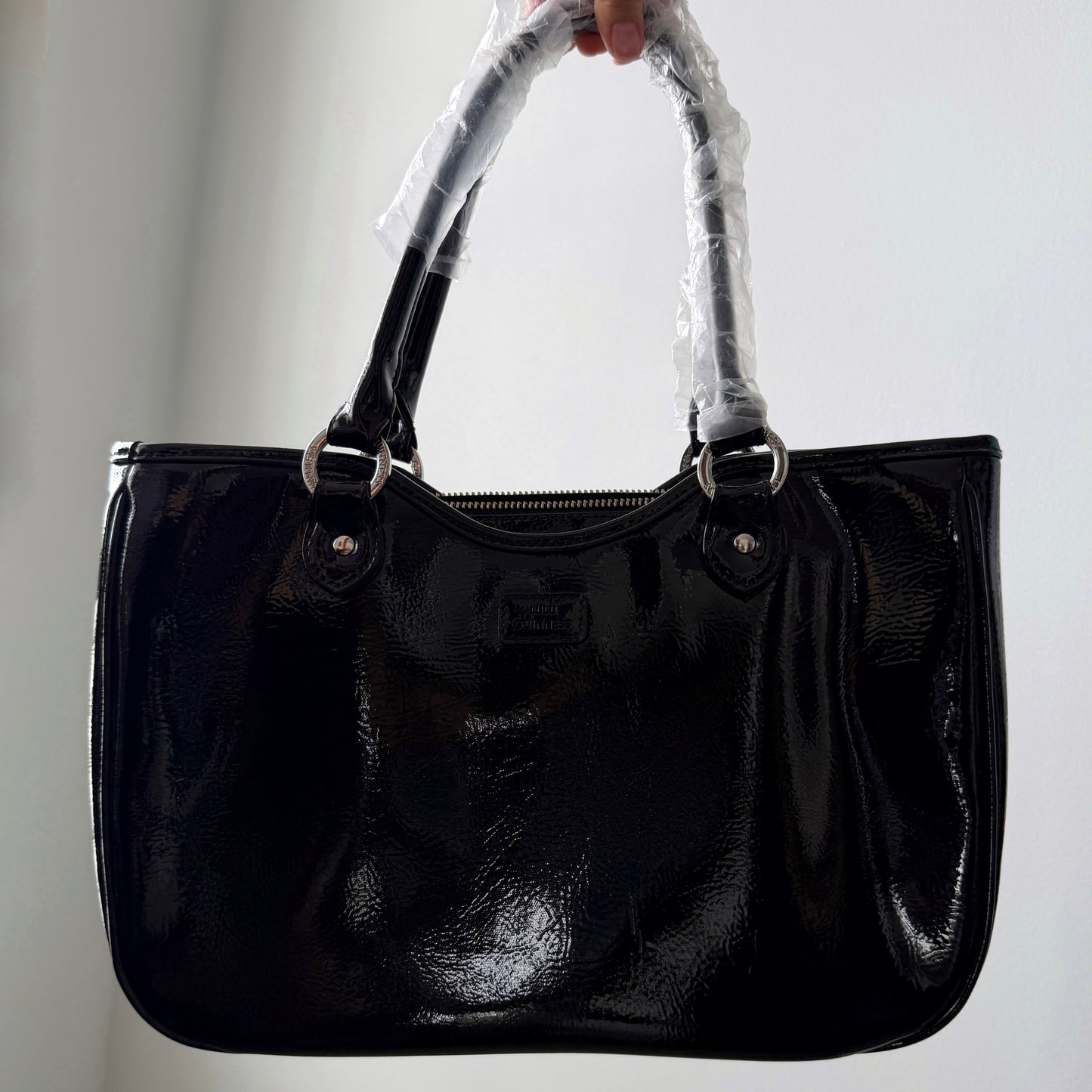 Lulu Guinness Black Patent Top Handle Tote