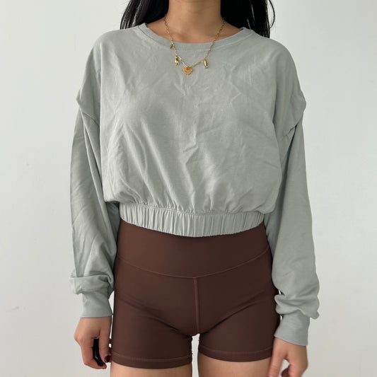 Lululemon Sage Green Cropped Sweatshirt - Small