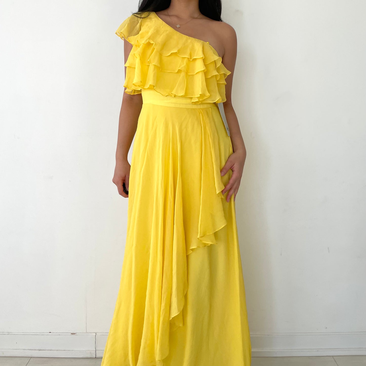 BNWT Jill Stuart Yellow One Shoulder Gown - X-Small