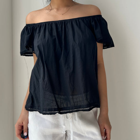 McGuire Black Off Shoulder Top - Medium
