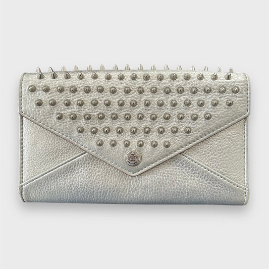 Rebecca Minkoff Silver Studded Envelope Long Wallet with Flap
