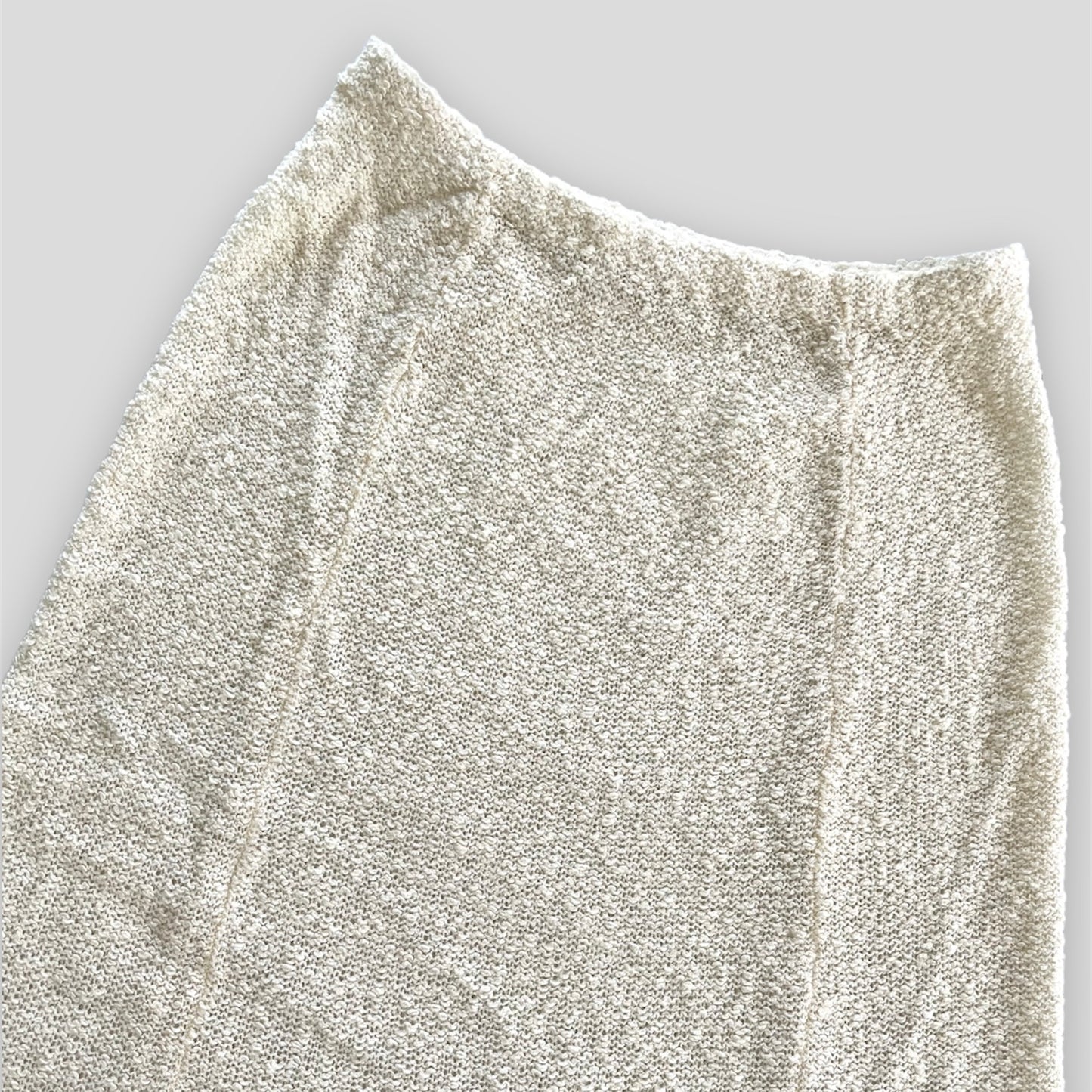 Cream Bouclé Knee Length Skirt - Small/Medium