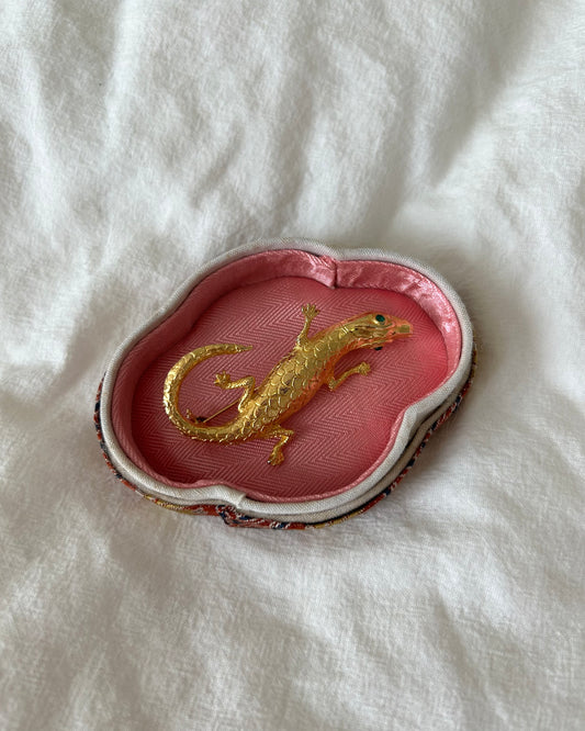 1980s Gold-Tone Lizard Brooch