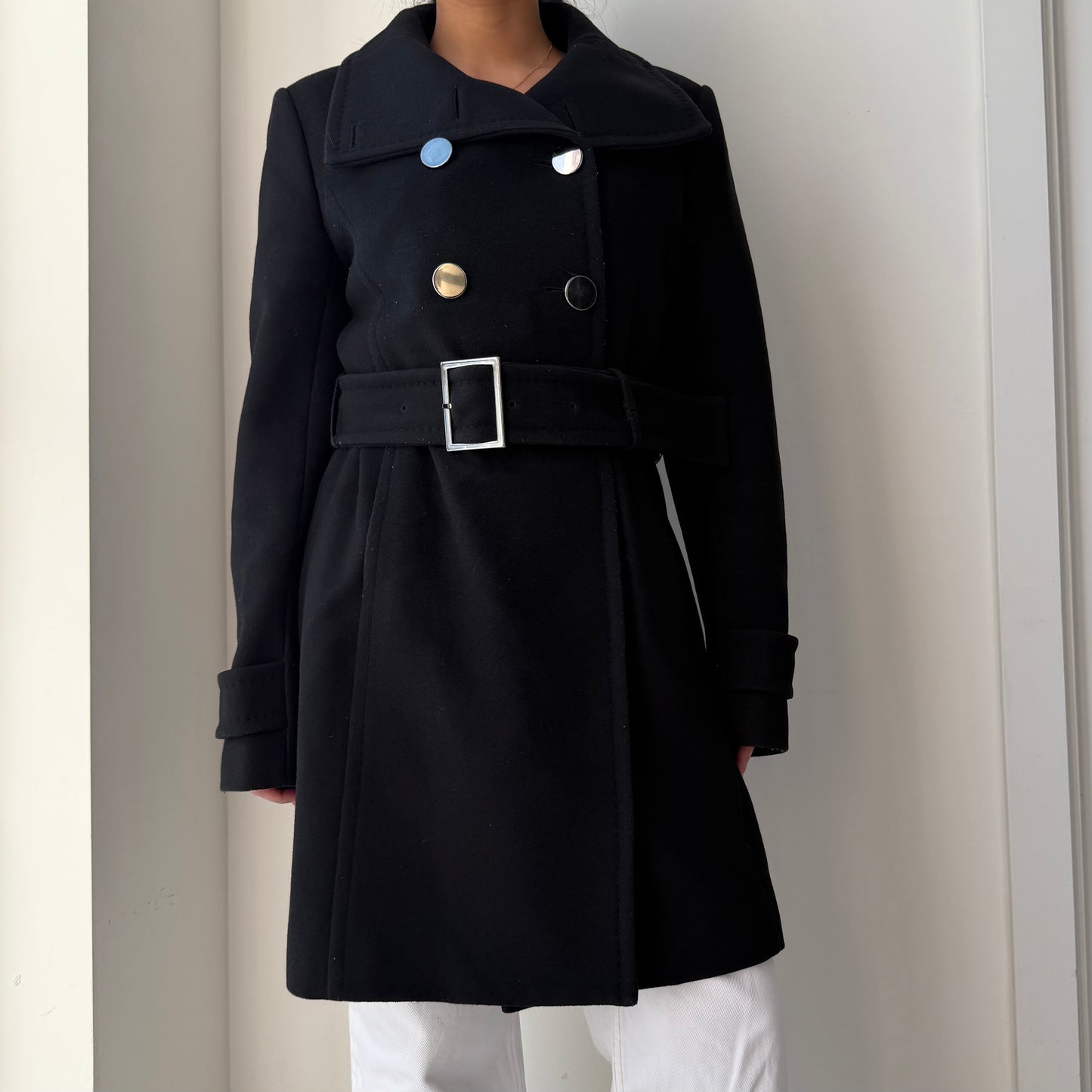 2011 T. Babaton by Aritzia Black Wool and Cashmere Coat - Medium