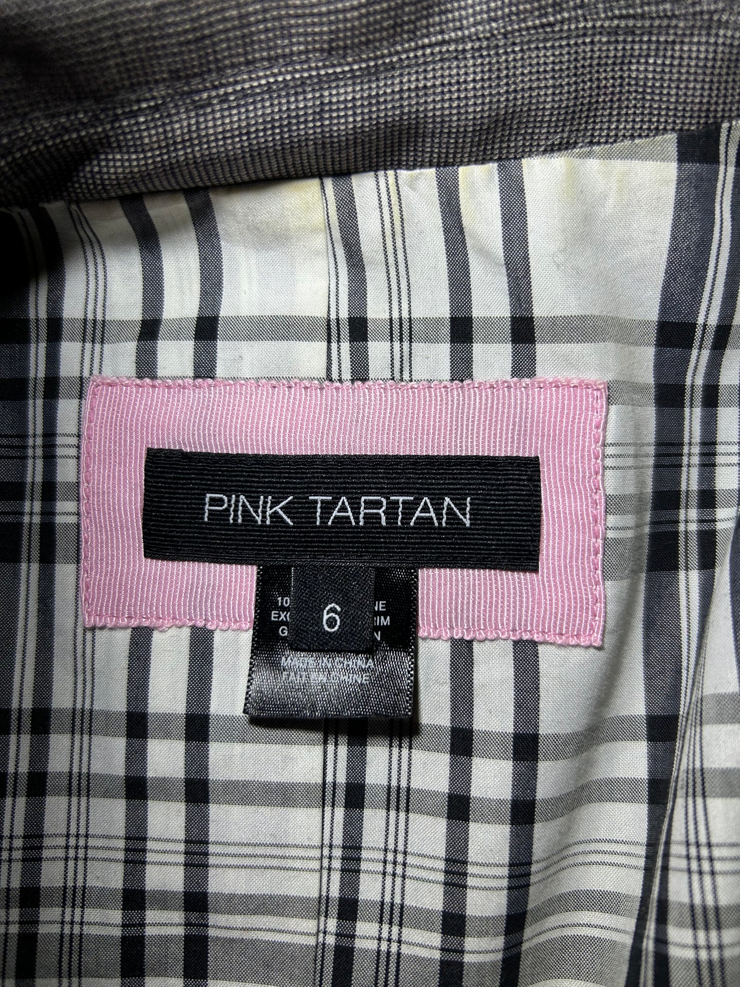 Pink Tartan Grey Wool Blazer - Small