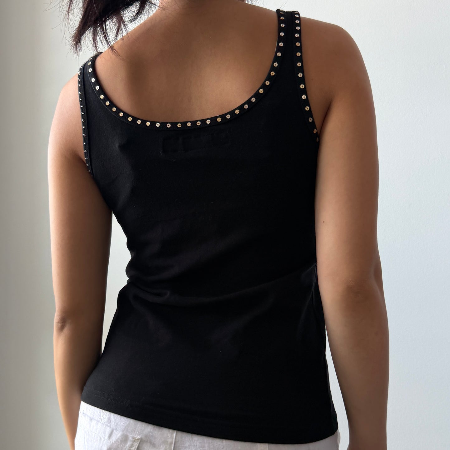 Miss Sixty Luxury Black Embellished Tank - Medium