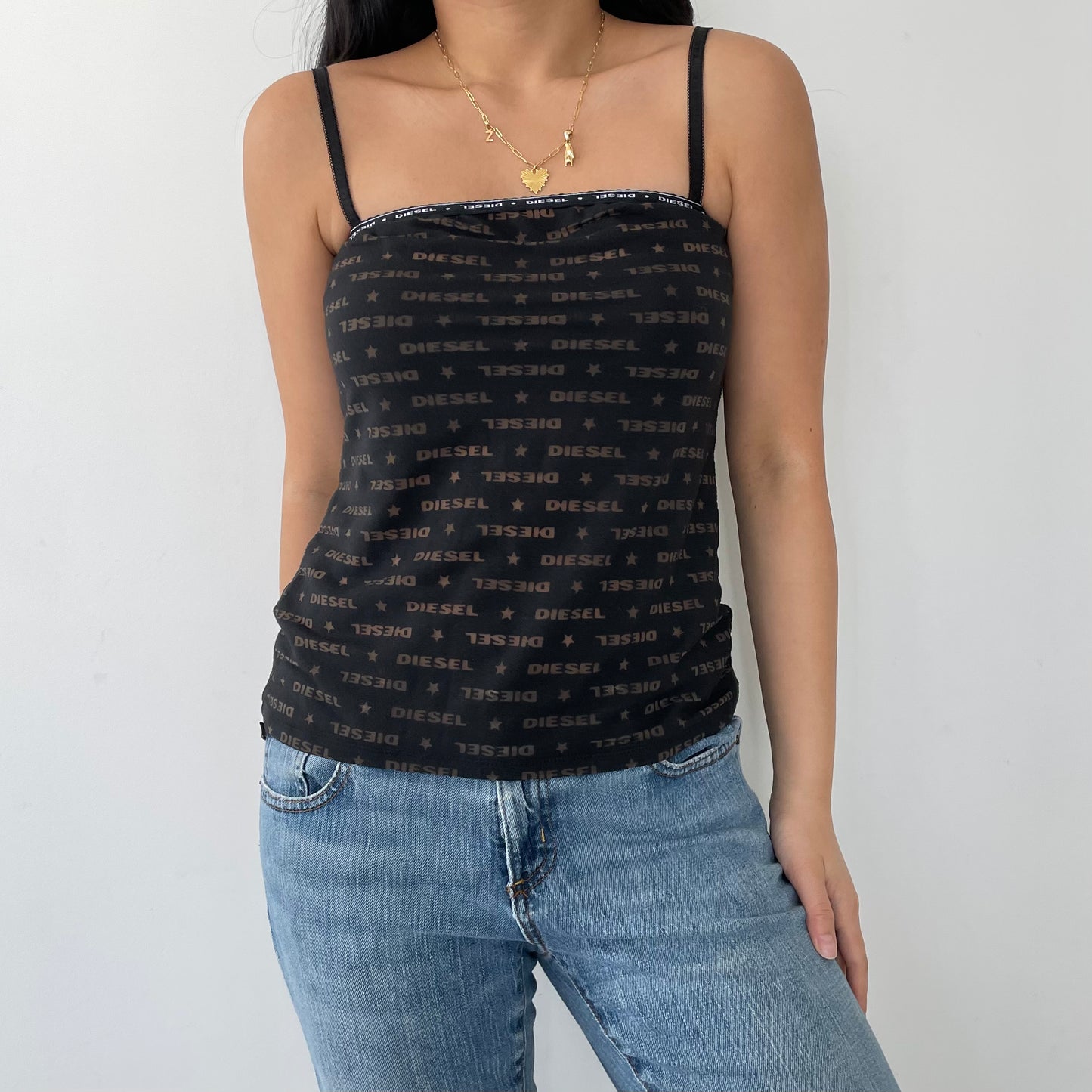 Diesel Black Mongram Cami - X-Small