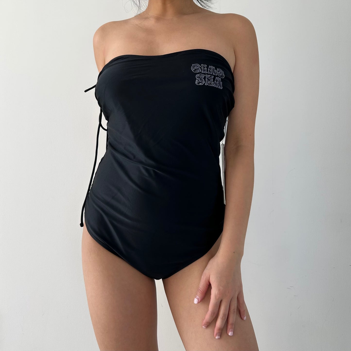 Ciao Sea Black Strapless One Piece Swimsuit - Large