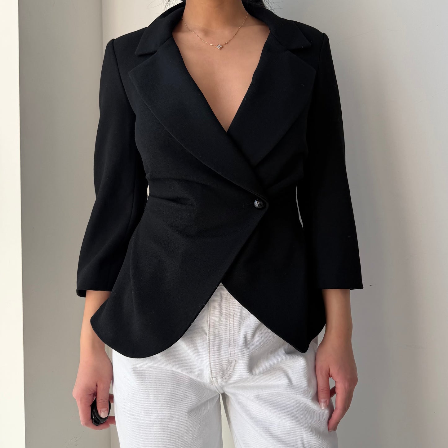Wilfred Black Wrap Peplum Blazer - X-Small