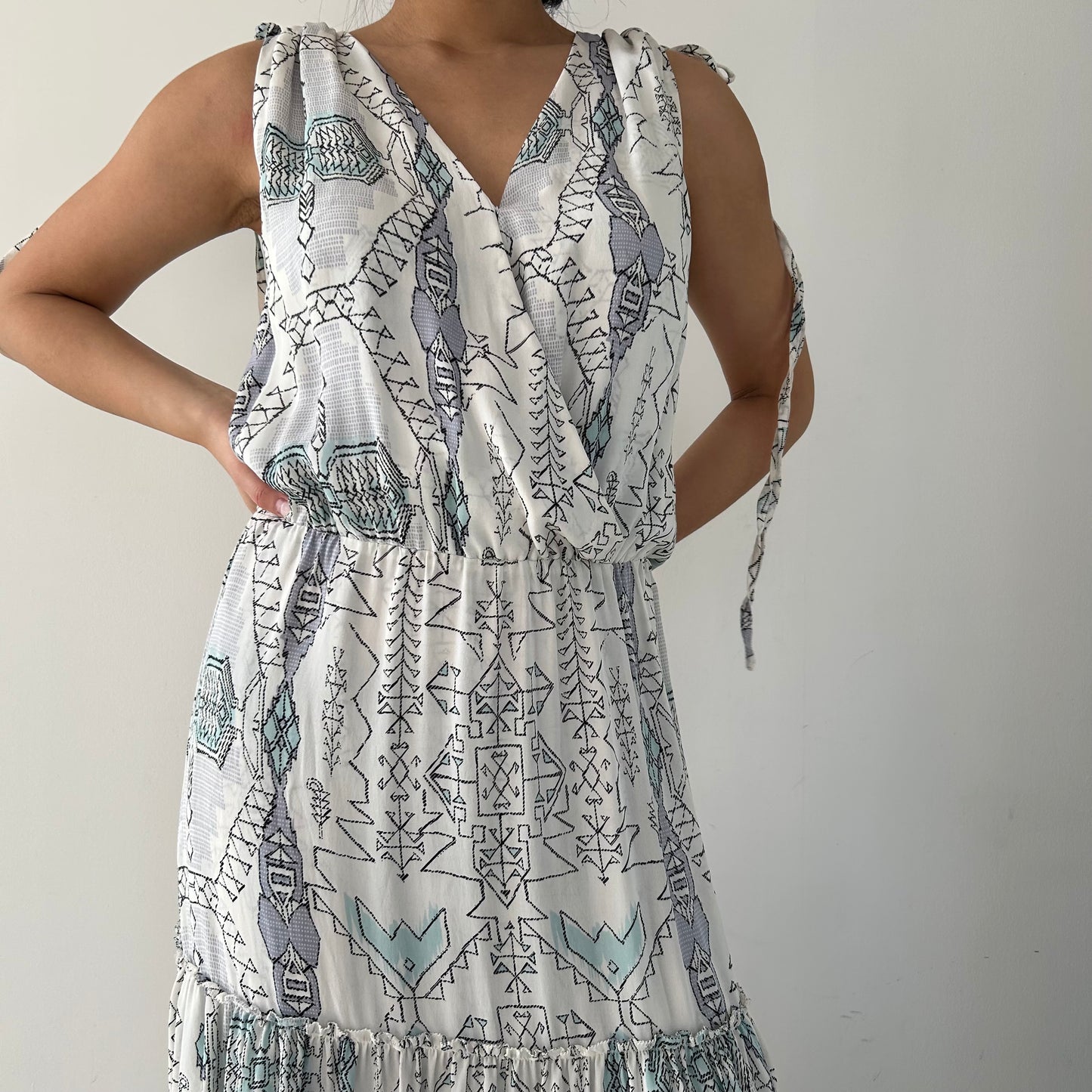 Parker Printed Tiered Sleeveless Maxi Dress - Small