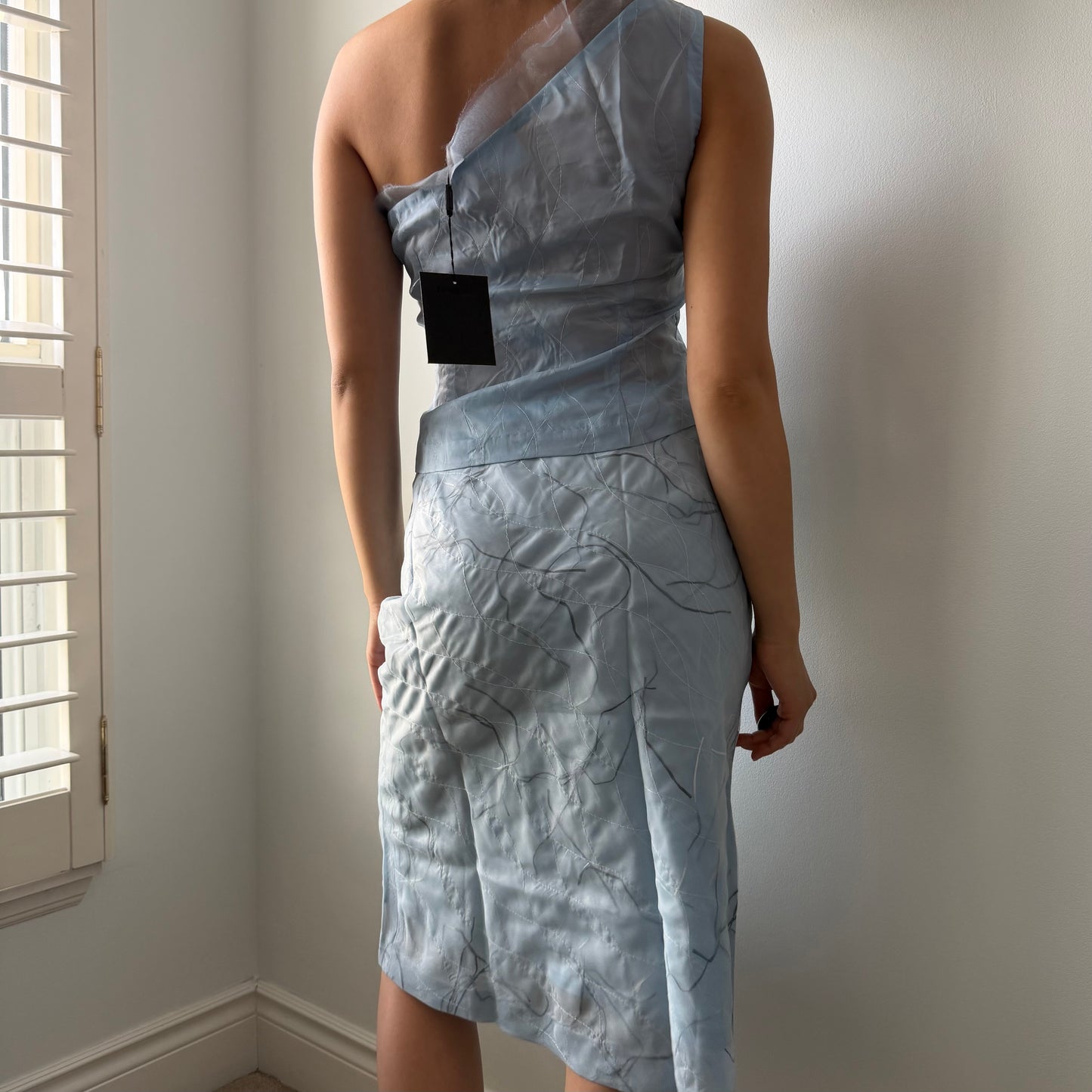 Playlord Blue One-Shoulder Skirt Set - X-Small