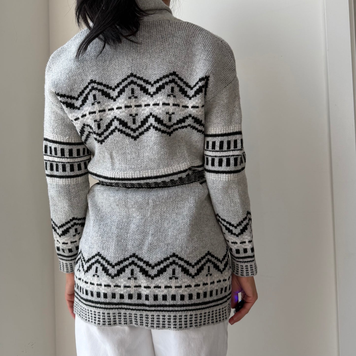 Rachel by Rachel Roy Grey Wool Blend Wrap Cardigan - X-Small