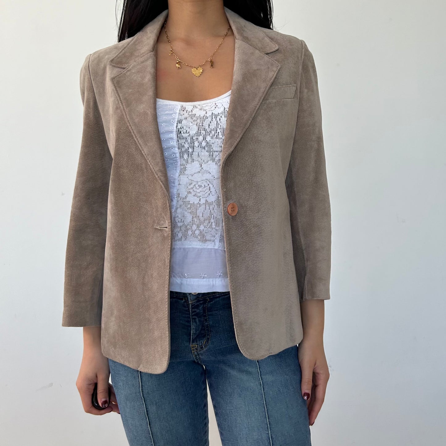 Light Brown Suede Blazer - Small