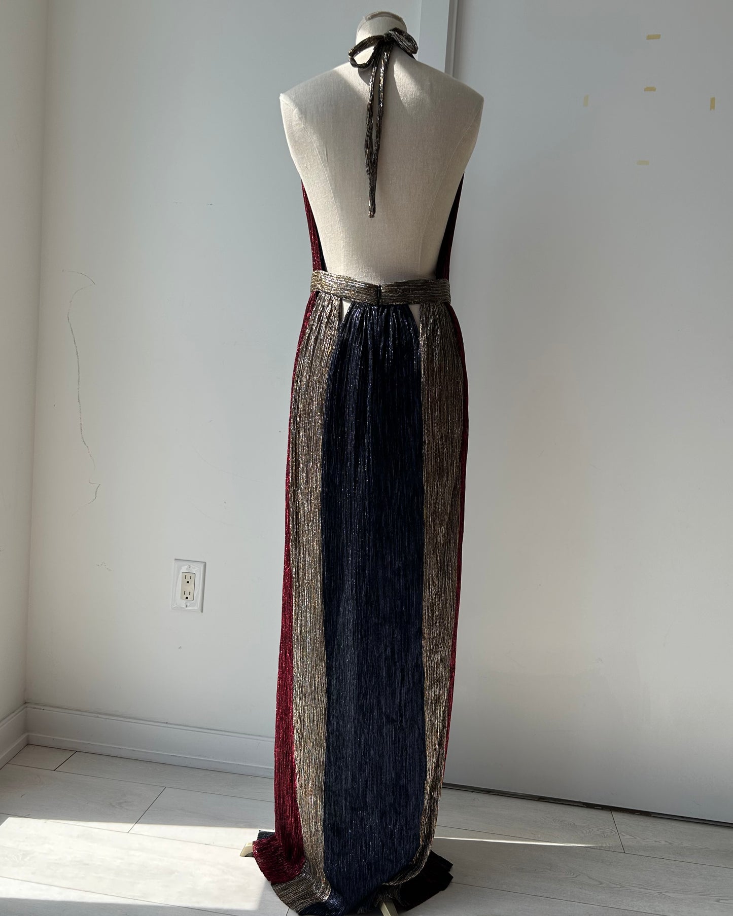 2015 Bec + Bridge Metallic Halter Maxi Dress - Small
