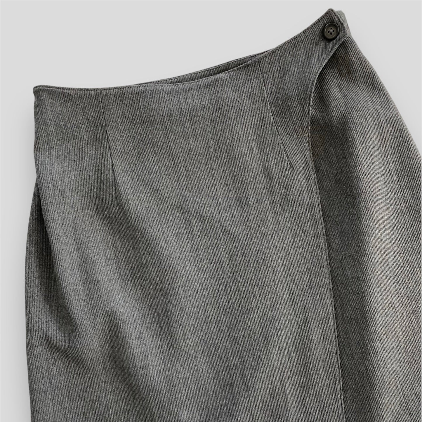 Mexx Women Grey Wool Blend Wrap Mini Skirt - Small