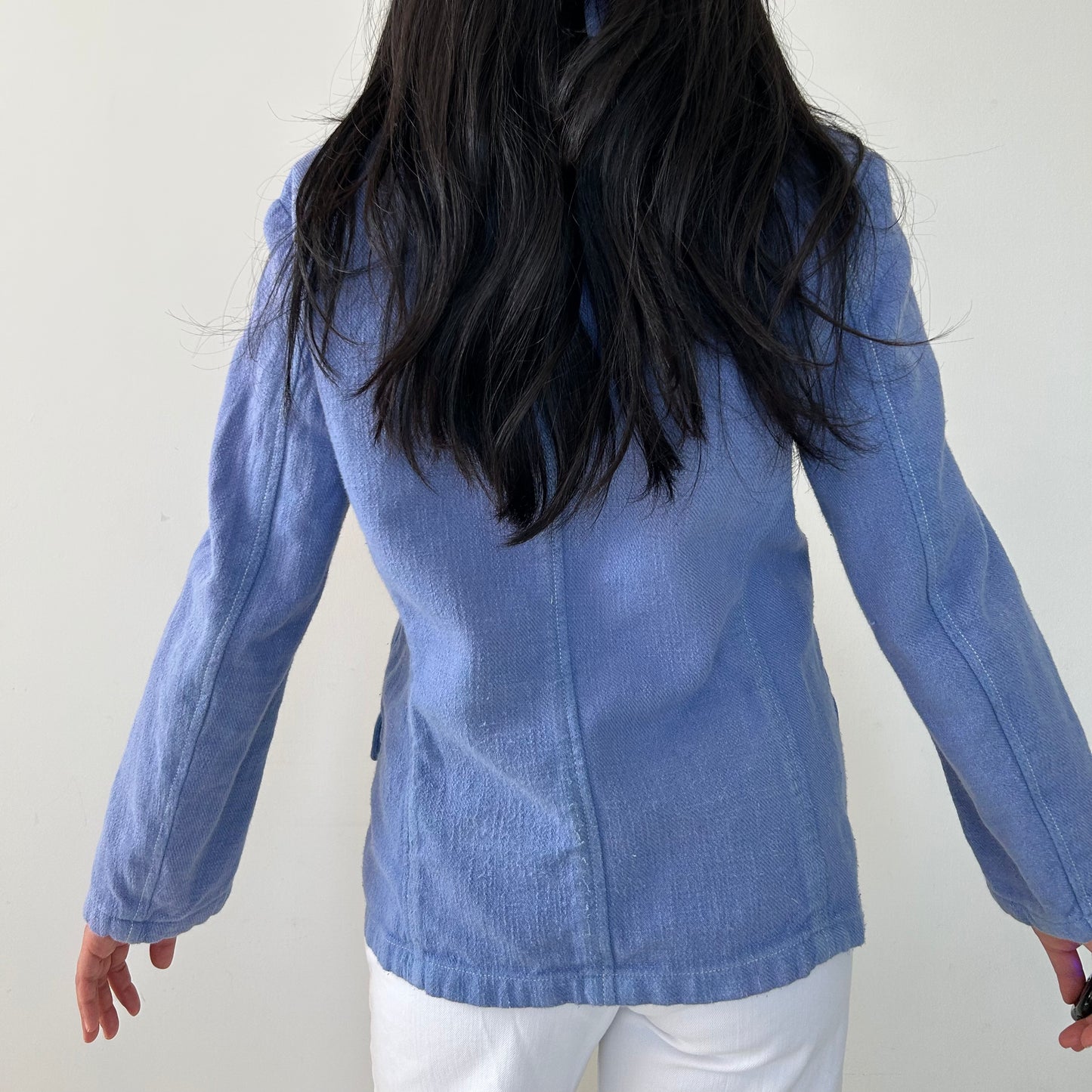 Vintage 1990s Jil Sander Blue Linen Blazer - Medium