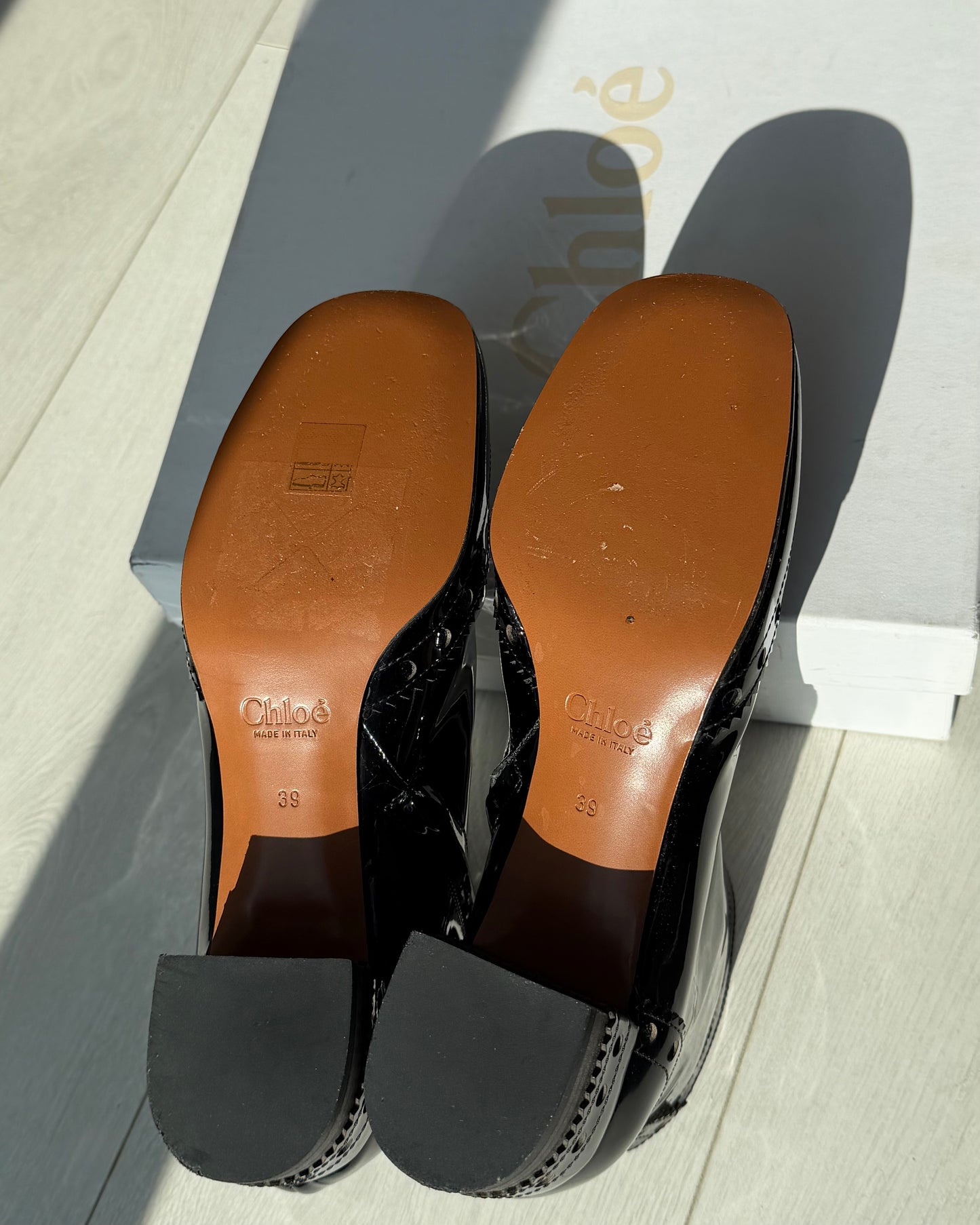 2017 Chloé Perry Black Patent Leather Ankle Boots - EU 39