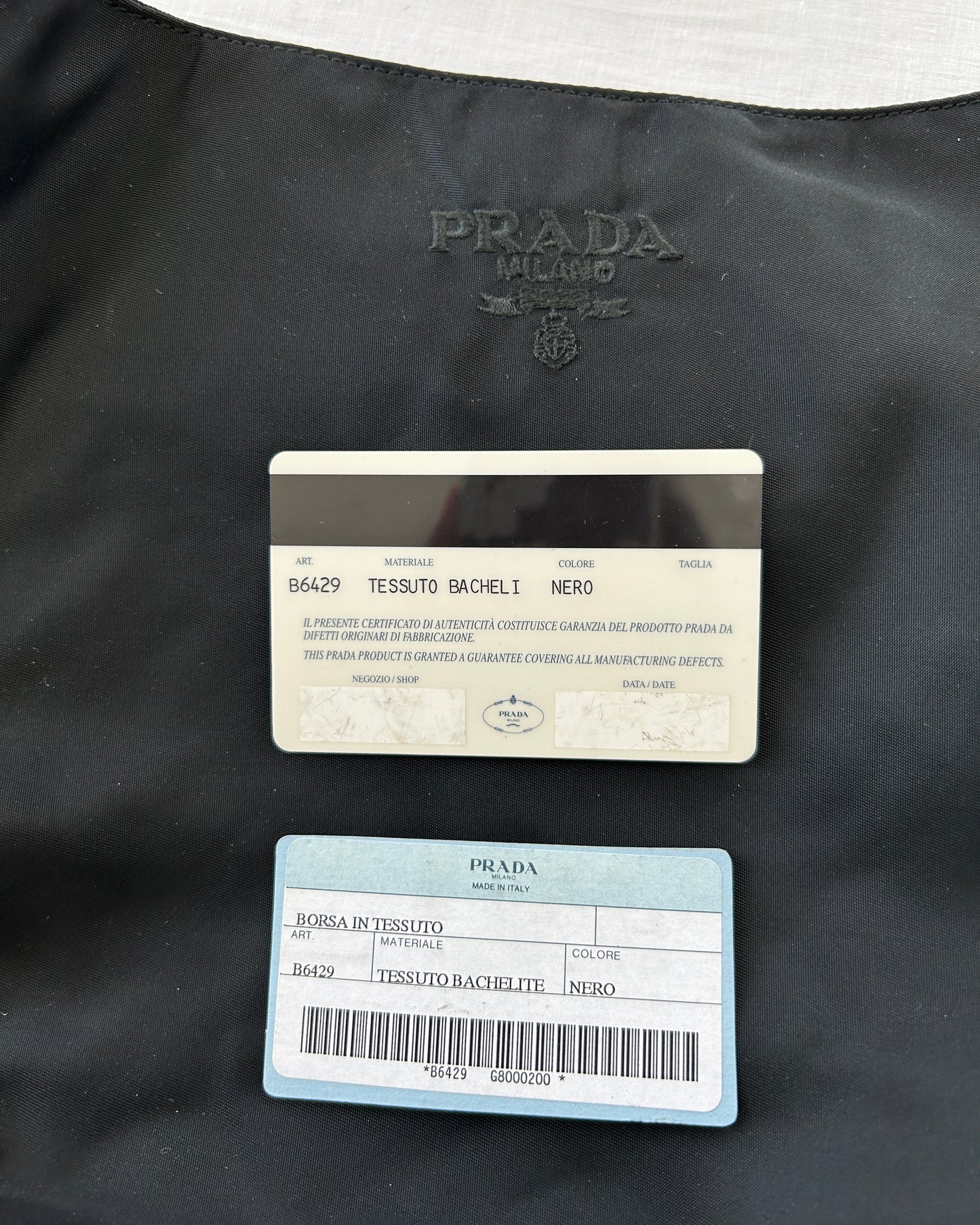 Prada Black Tessuto Chain Shoulder Bag