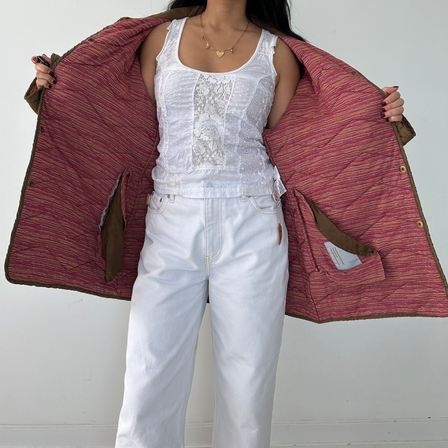 2000s Missoni Taupe Quilted Silk Paddock Jacket - X-Large