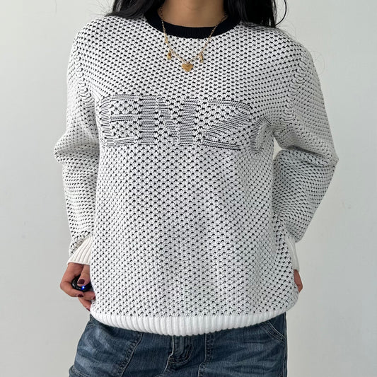 Kenzo Black and White Crewneck Knit Jumper - Small