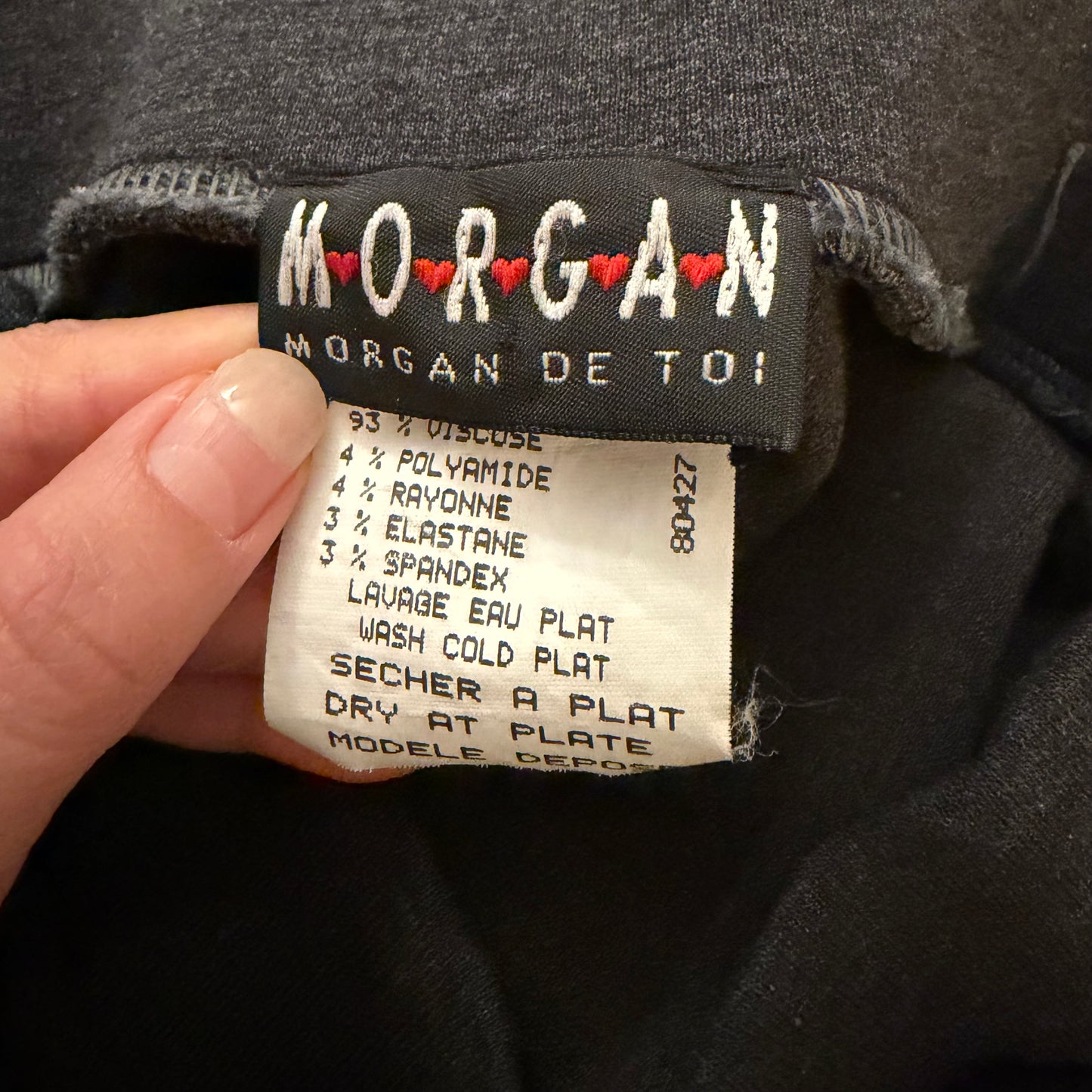 1990s Morgan de Toi Charcoal Midi Wrap Skirt - Small