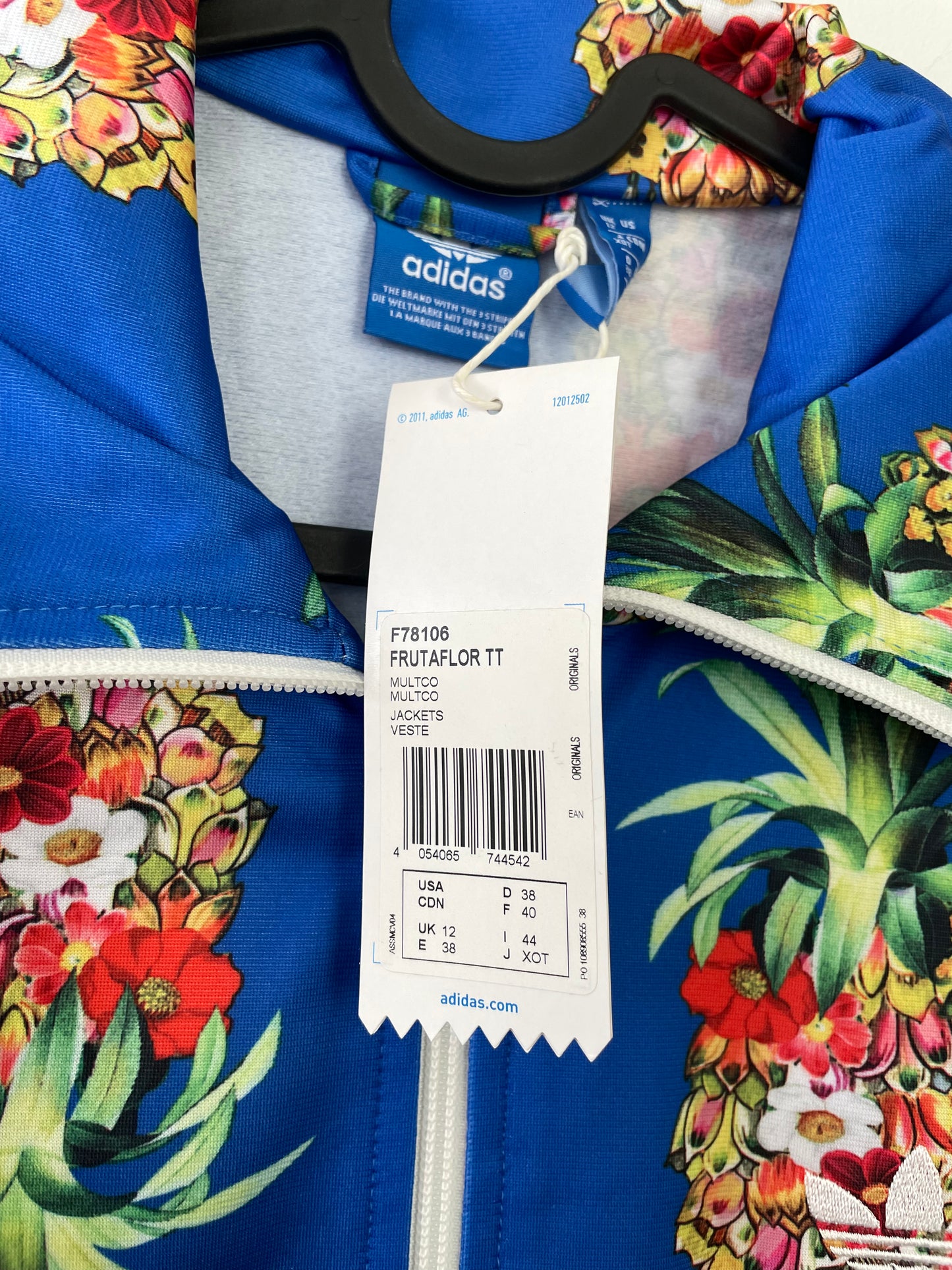 BNWT 2014 Adidas Originals X Farm Rio Collab Blue Track Jacket - X-Small