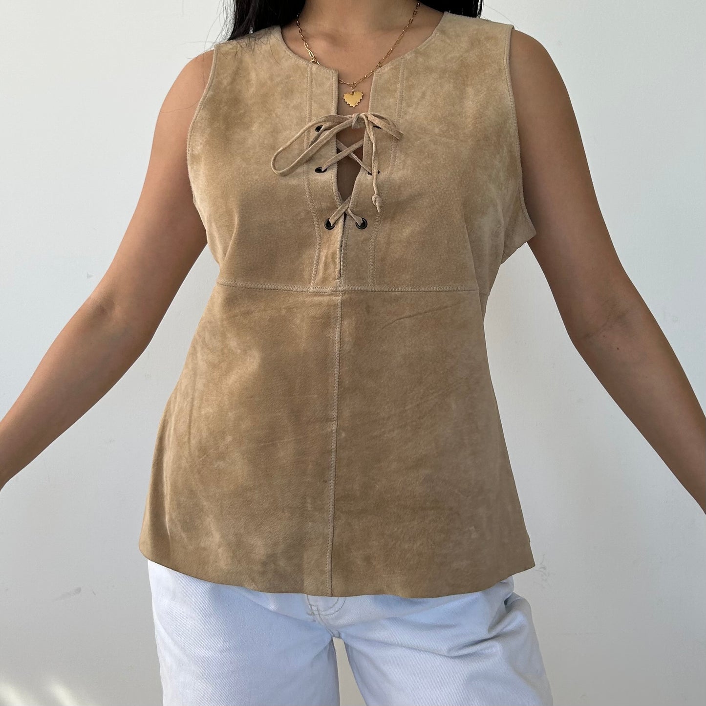 Guess Brown Suede Vest - Medium