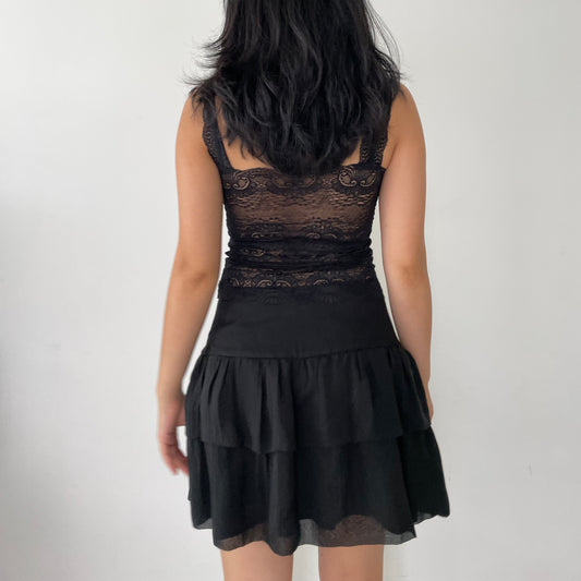 Black Lace Tank - Small