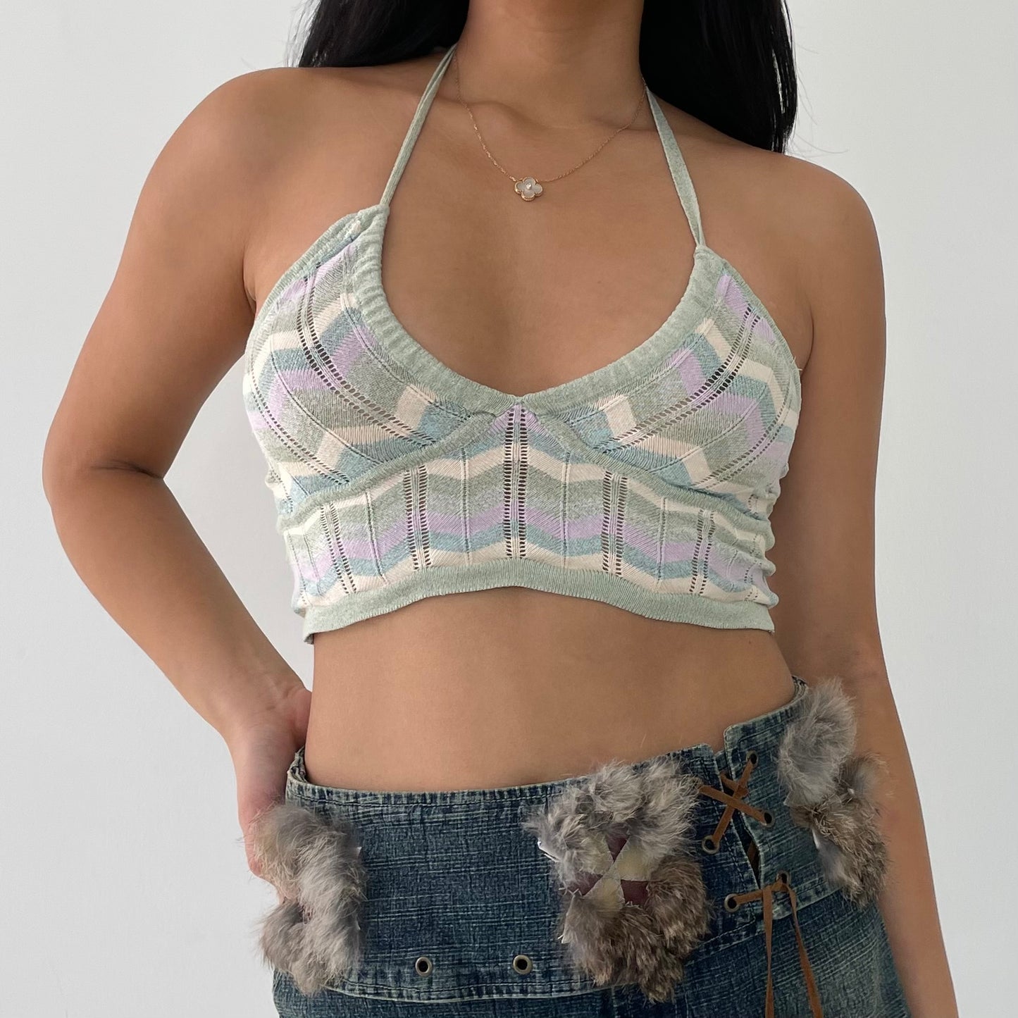 Cotton On Chevron Print Halter Top - X-Small