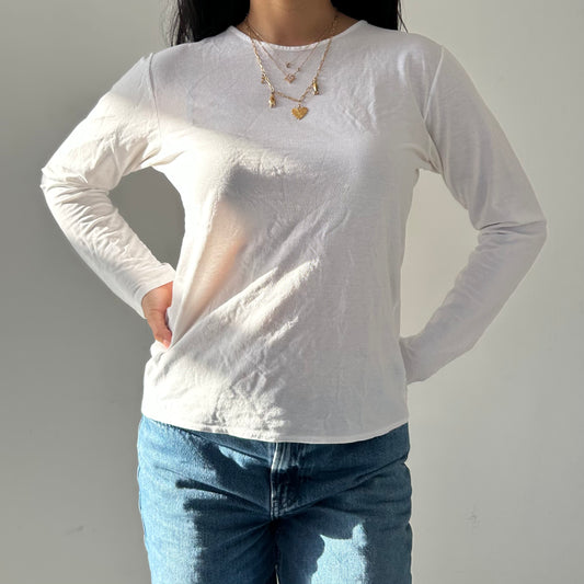 Zanone White Long Sleeve Tee - Medium