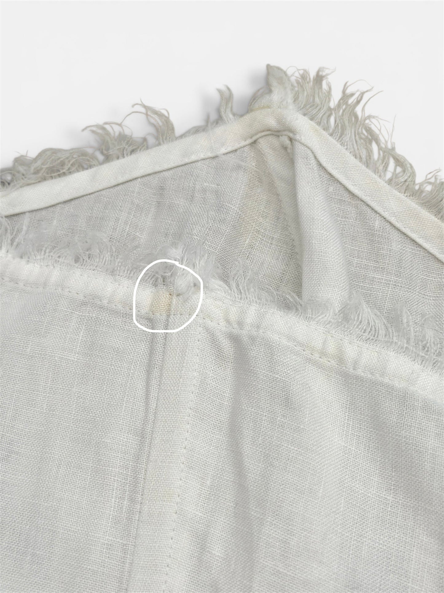 White Linen Embroidered Boned Bustier Strapless Top - Large