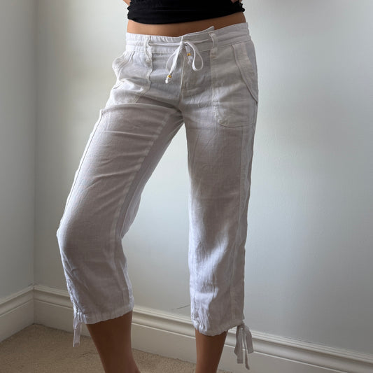 Guess White Linen Capris - W25