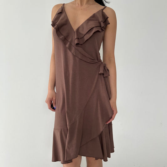 Guess Jeans Brown Wrap Dress - Medium