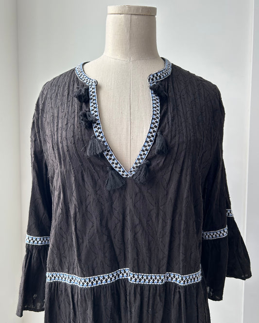 Tommy Bahama Black Long Sleeve Tunic Dress - Medium