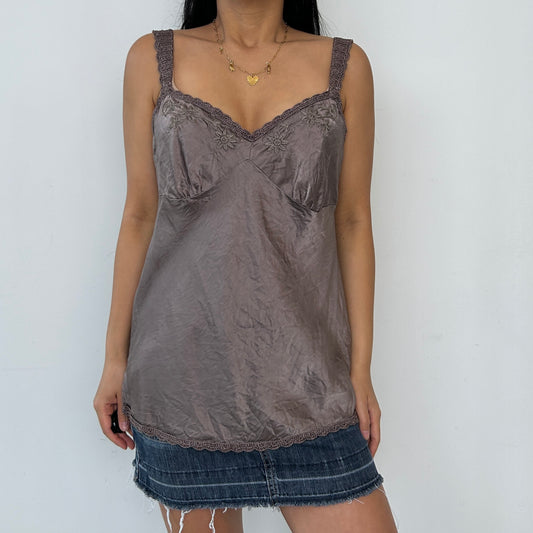 Le Château Brown Silk Cami - Large