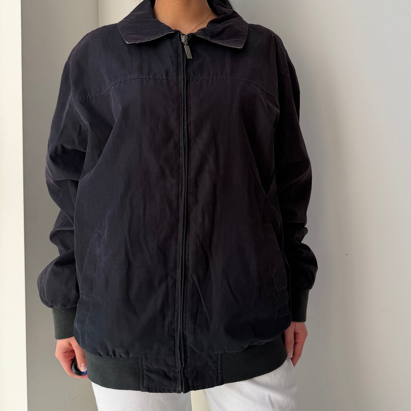 London Fog Black Harrington Jacket - Medium
