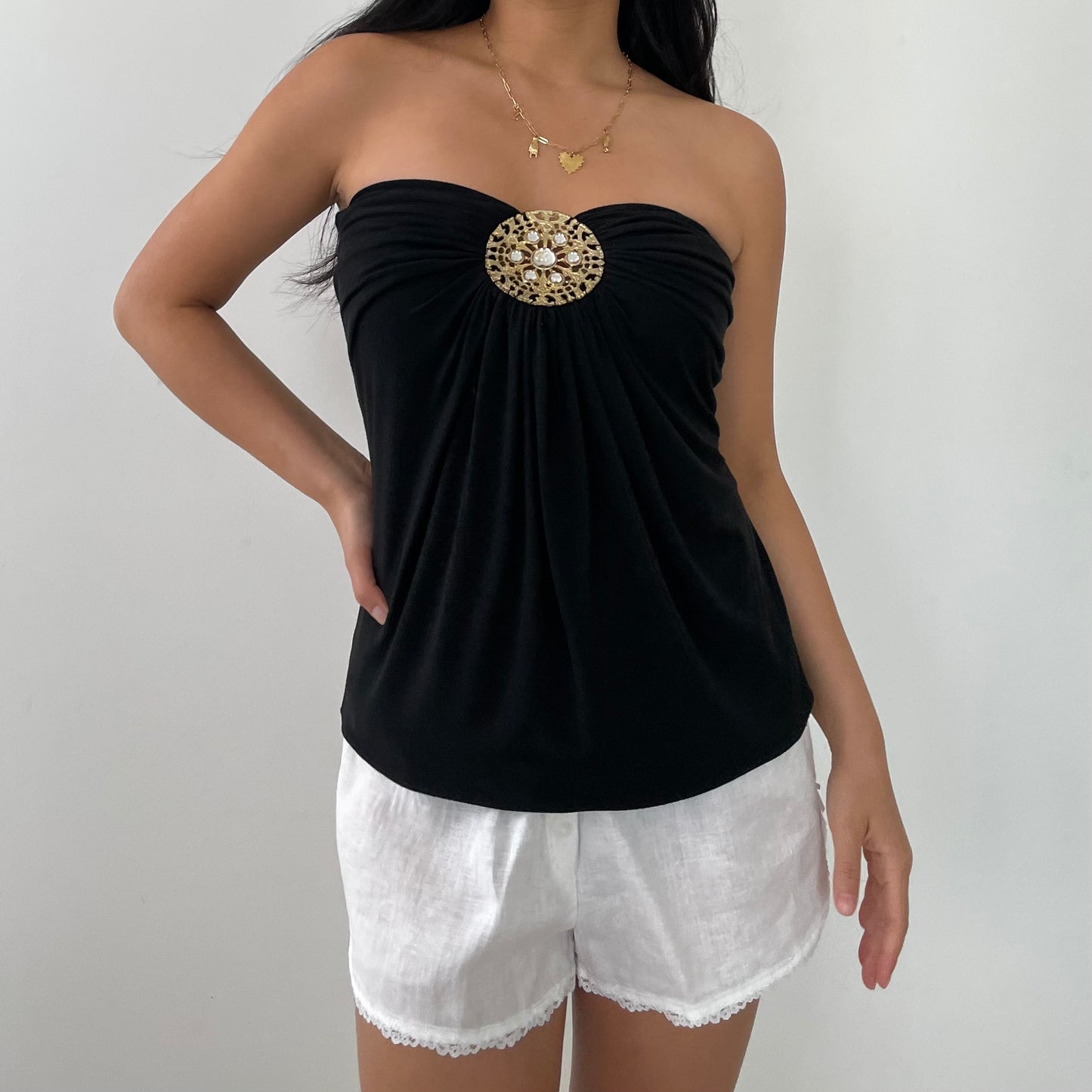 Made in USA Marciano Black Strapless Top - Small