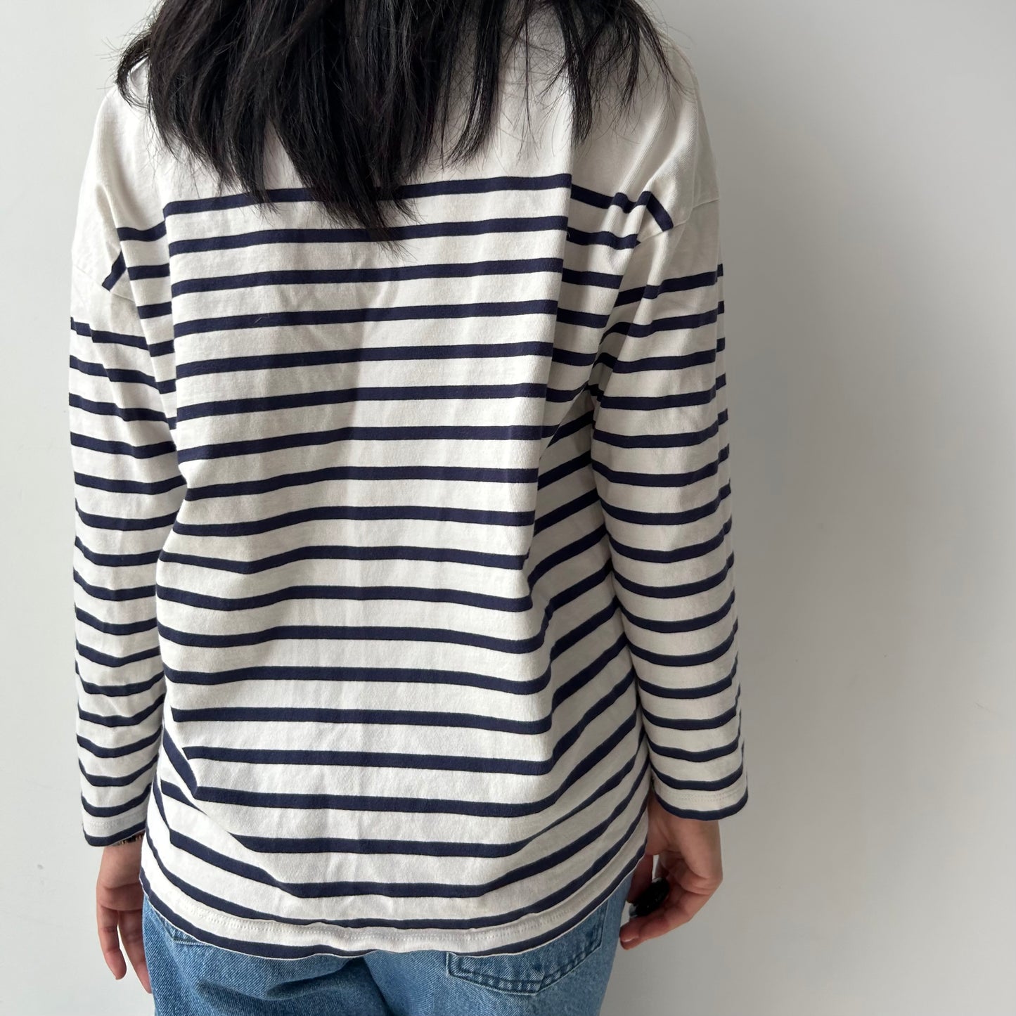 Navy Breton Stripe Long Sleeve Tee - Medium