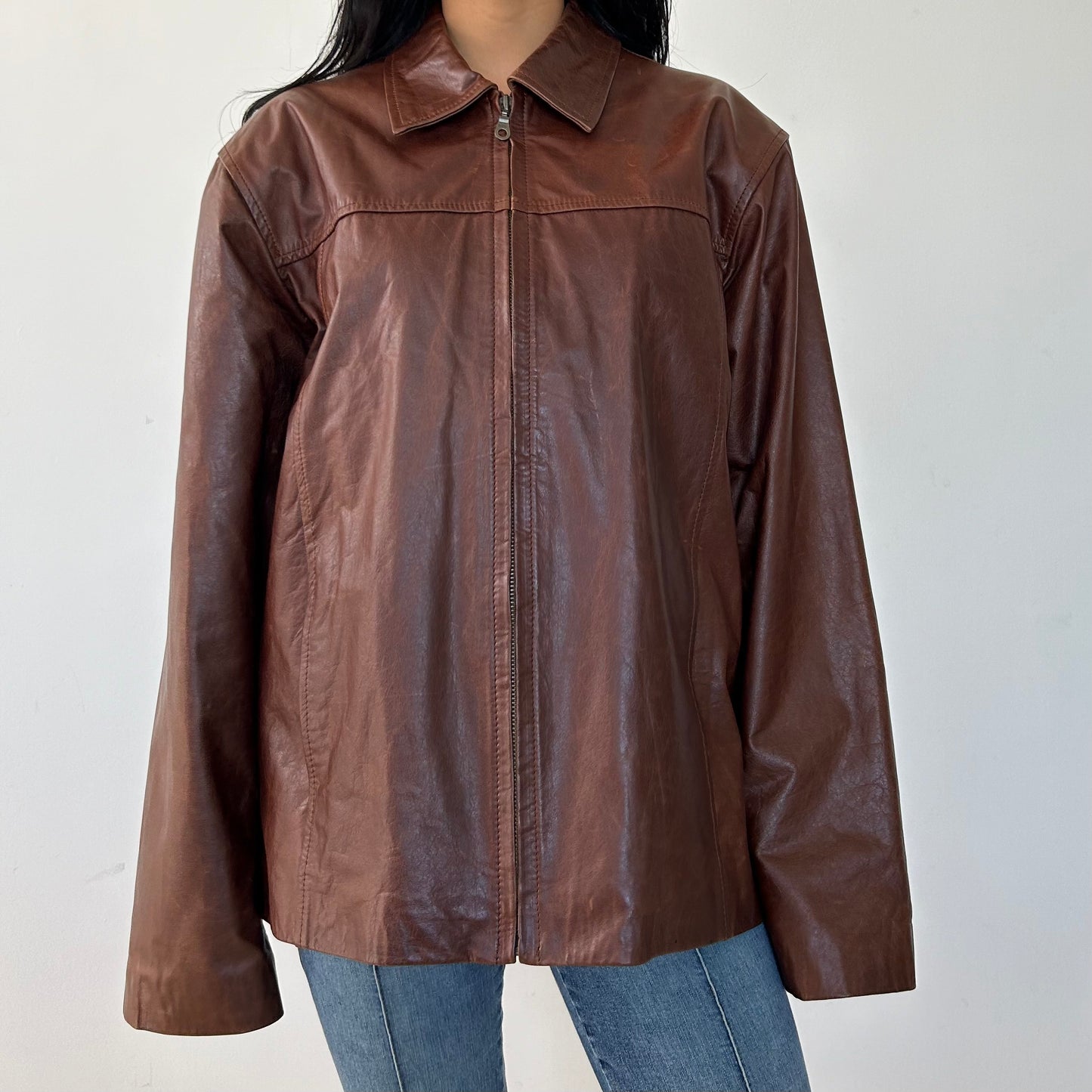 Dalla Fontana Brown Leather Jacket - Large